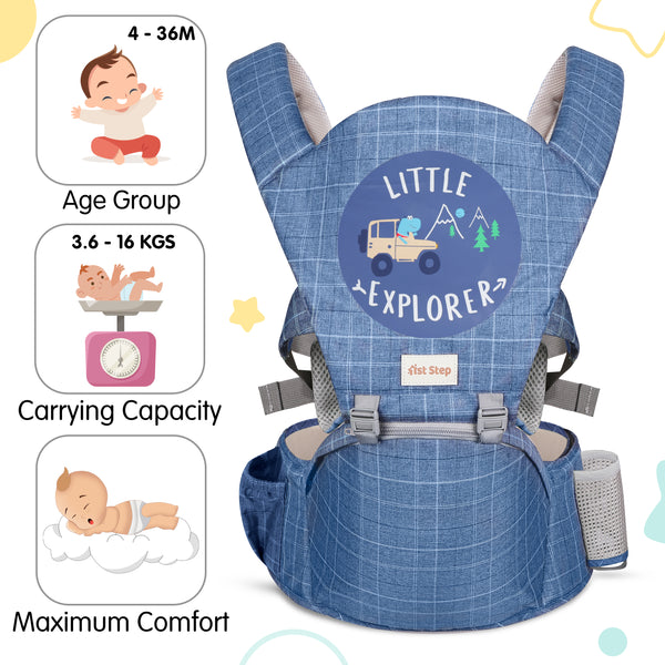 1st Step 5 in 1 Hip Seat Baby Carrier (Blue)