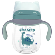 1st Step TRITAN 280 ml BPA Free Anti-Spill Soft Silicone Weighted Straw Baby Sipper Cup with Twin Handle - Green