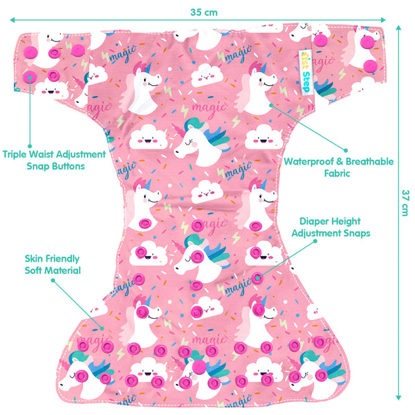 1st Step Bamboo Charcoal Reusable, Adjustable Diaper With Bamboo Charcoal Liner