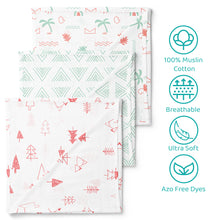 1st Step 100% Cotton Muslin Baby Swaddle Set, Pack of 3, Size-120cm x 100cm