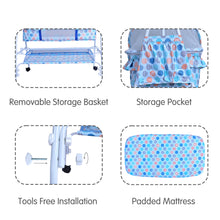 1st Step Baby Swing Bassinet Jhula with Removable Mosquito Net & Storage Basket Bassinet - Blue