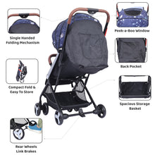 1st Step Aura Stroller with Portable Travel Friendly Trolley and Compact Fold (Navy Printed)