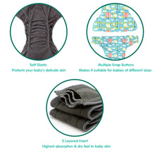 1st Step Bamboo Charcoal Reusable, Adjustable Diaper With Bamboo Charcoal Liner