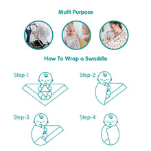 1st Step 100% Cotton Muslin Baby Swaddle Set, Pack of 3, Size-120cm x 100cm
