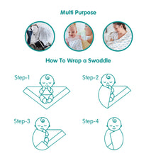 1st Step 100% Cotton Muslin Baby Swaddle Set, Pack of 3, Size-120cm x 100cm