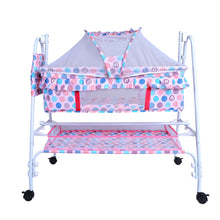 1st Step Baby Swing Bassinet Jhula with Removable Mosquito Net & Storage Basket Bassinet - Pink
