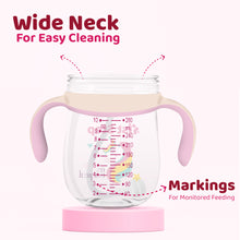 1st Step TRITAN 280 ml BPA Free Anti-Spill Soft Silicone Weighted Straw Baby Sipper Cup with Twin Handle - Pink