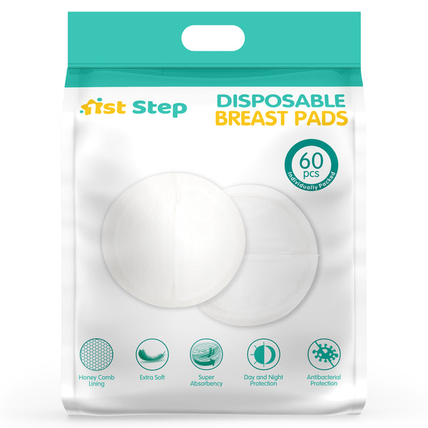 1st Step Honey Comb Lining, Super Absorbant Disposable Breast Pads With Day And Night Protection- 60 Pads