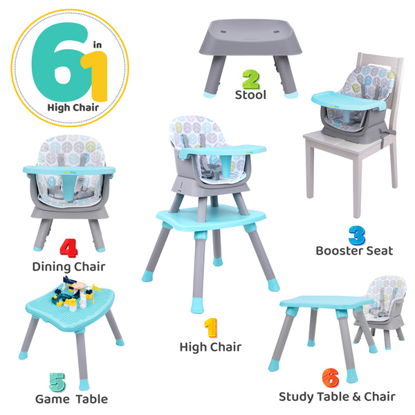 1st Step Versa Multifunction 6 in 1 Baby High Chair  (Grey)