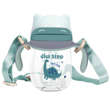 1st Step TRITAN 280 ml BPA Free Anti-Spill Soft Silicone Weighted Straw Baby Sipper Cup with Twin Handle - Green
