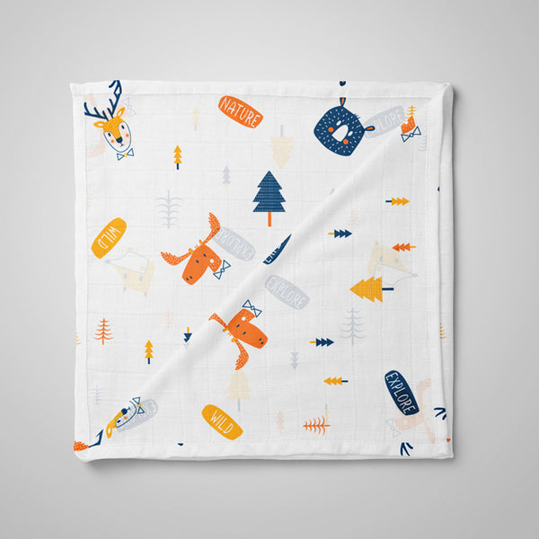 1st Step 100% 2 Ply Printed Muslin Blanket/Swaddle (90 * 90 Cm)