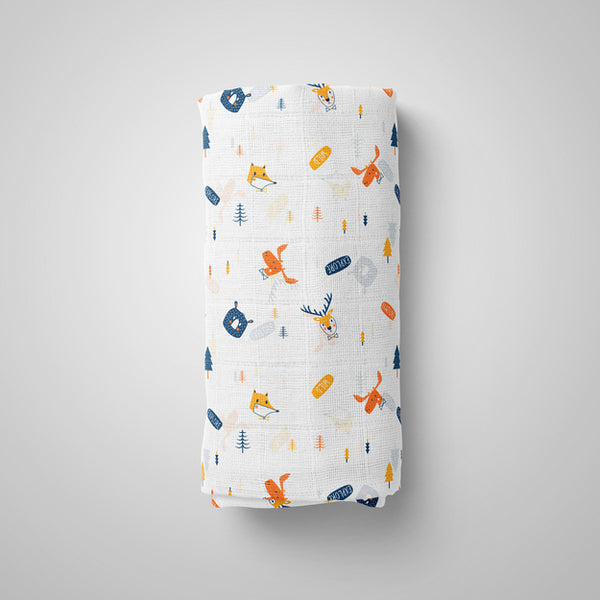 1st Step 100% 2 Ply Printed Muslin Blanket/Swaddle (90 * 90 Cm)