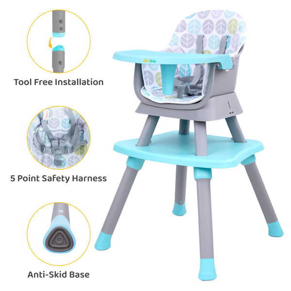 evenflo space saver high chair 1st Step Versa Multifunction 6 in 1 Baby High Chair (Grey)