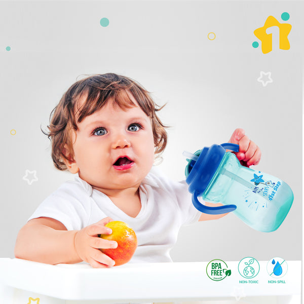 1st Step 360ml BPA Free Polypropylene Straw Sipper  (Mint Green)