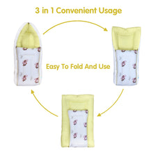 1st Step 100% Muslin Cotton 3 in 1 Baby Bed, Sleeping Bag & Carry Nest, Cotton Baby Bedding for New Born & Infant, Portable Bassinet, for Baby Carrying & Sleeping, Unisex Baby Sleeping Bed