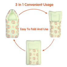 1st Step 100% Muslin Cotton 3 in 1 Baby Bed, Sleeping Bag & Carry Nest, Cotton Baby Bedding for New Born & Infant, Portable Bassinet, for Baby Carrying & Sleeping, Unisex Baby Sleeping Bed