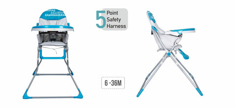 1st Step High Chair With 5 Point Safety Harness (Blue)