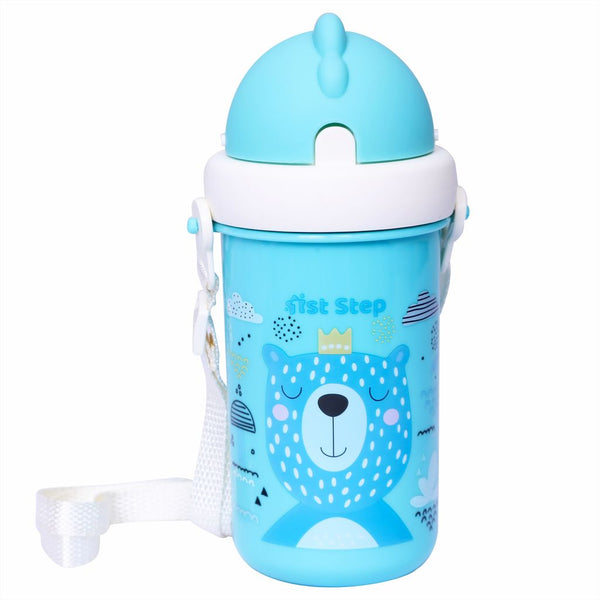 1st Step Matte Collection Ideal for Montessori BPA Free Polypropylene Soft Straw Sipper with Twin Handles for Easy Grip - Blue
