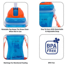 1st Step Spill Proof BPA Free Polypropylene Straw Sipper With Strap-Blue