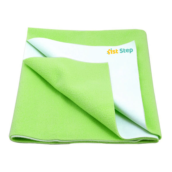 1st Step Supa - Dry Extra Absorbent Dry Sheet/Bed Protector/Mattress Protector (Green, Large(100 * 140 cm))
