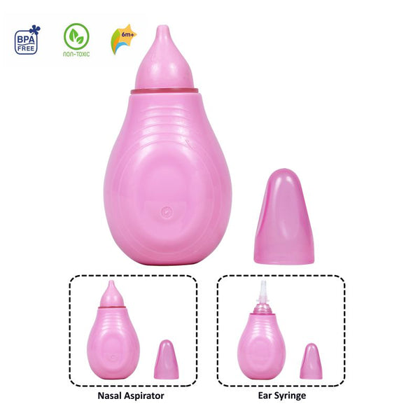 1st Step BPA Free Nasal Aspirator With Ear Syringe -Pink