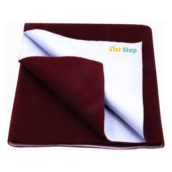 1st Step Supa - Dry Extra Absorbent Dry Sheet/Bed Protector/Mattress Protector (Maroon, Extra Large (157 * 220 cm))