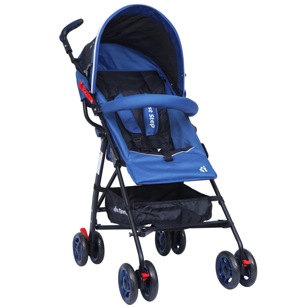 1st Step Jet Stroller/Pram With 5 Point Safety Harness And Adjustable Handles - Navy Blue