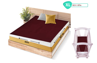 1st Step Supa - Dry Extra Absorbent Dry Sheet/Bed Protector/Mattress Protector (Maroon, Extra Large (157 * 220 cm))