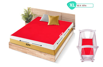 1st Step Supa - Dry Extra Absorbent Dry Sheet/Bed Protector/Mattress Protector (Red, Extra Large (157 * 220 cm))