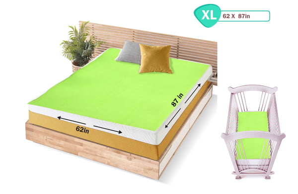 1st Step Supa - Dry Extra Absorbent Dry Sheet/Bed Protector/Mattress Protector (Green, Extra Large (157 * 220 cm))