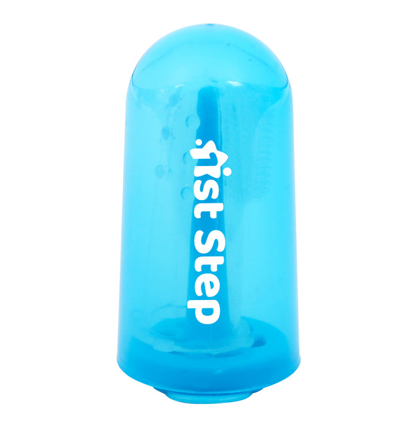 1st Step Silicone Finger Brush with Drying Rack-Blue