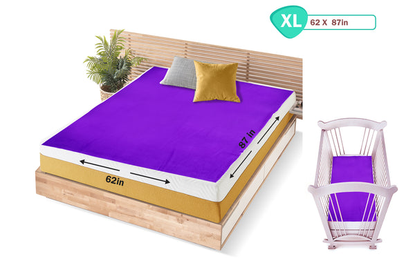 1st Step Supa - Dry Extra Absorbent Dry Sheet/Bed Protector/Mattress Protector (Purple, Extra Large (157 * 220 cm))