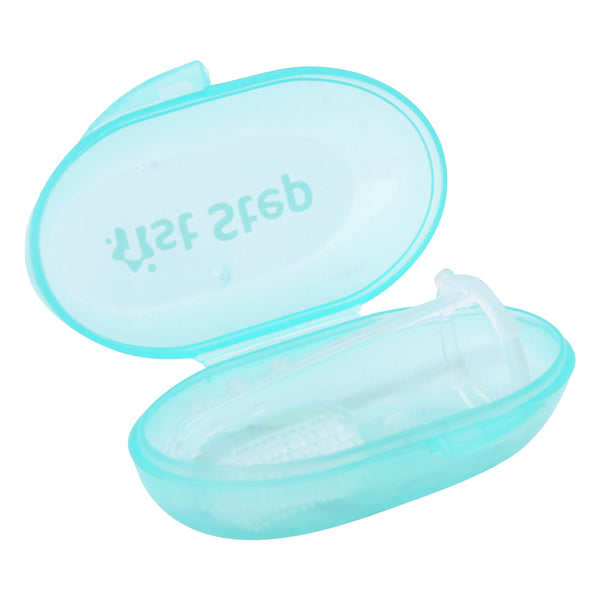 1st Step Silicone Finger Brush Pack of 2 With Carrying Case-Mint Green