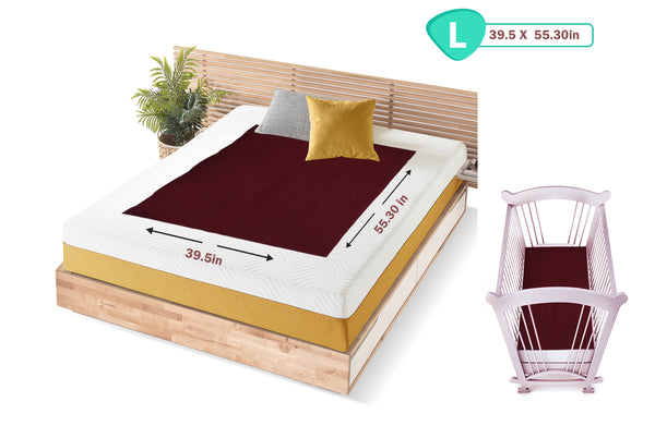 1st Step Supa - Dry Extra Absorbent Dry Sheet/Bed Protector/Mattress Protector (Maroon, Large(100 * 140 cm))
