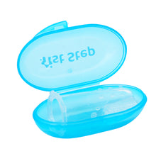 1st Step Silicone Finger Brush Pack of 2 With Carrying Case-Blue