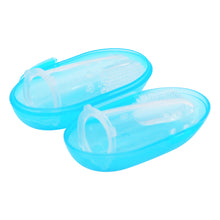 1st Step Silicone Finger Brush Pack of 2 With Carrying Case-Blue