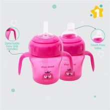 1st Step 150ml Birdie BPA Free Non-SpiII Interchangeable Sipper / Sippy Cup with Soft Silicone Spout And Straw-Pink