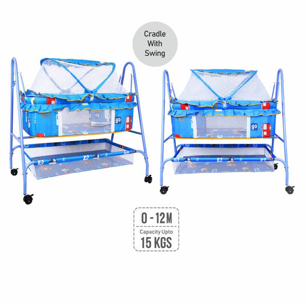 1st Step Cradle With Swing And Mosquito Net - Blue