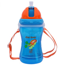 1st Step Spill Proof BPA Free Polypropylene Straw Sipper With Strap-Blue