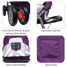 1st Step Yoyo Baby Stroller with 5 Point Safety Harness and Reversible Handlebar Stroller-Purple
