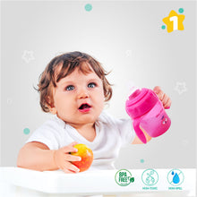 1st Step 150ml Birdie BPA Free Non-SpiII Interchangeable Sipper / Sippy Cup with Soft Silicone Spout And Straw-Pink