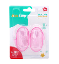 1st Step Silicone Finger Brush Pack of 2 With Carrying Case-Pink