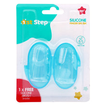 1st Step Silicone Finger Brush Pack of 2 With Carrying Case-Blue