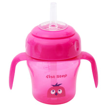 1st Step 150ml Birdie BPA Free Non-SpiII Interchangeable Sipper / Sippy Cup with Soft Silicone Spout And Straw-Pink