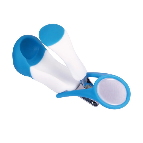 1st Step Easy Grip Baby Nail Clipper With Magnifying Glass-Blue