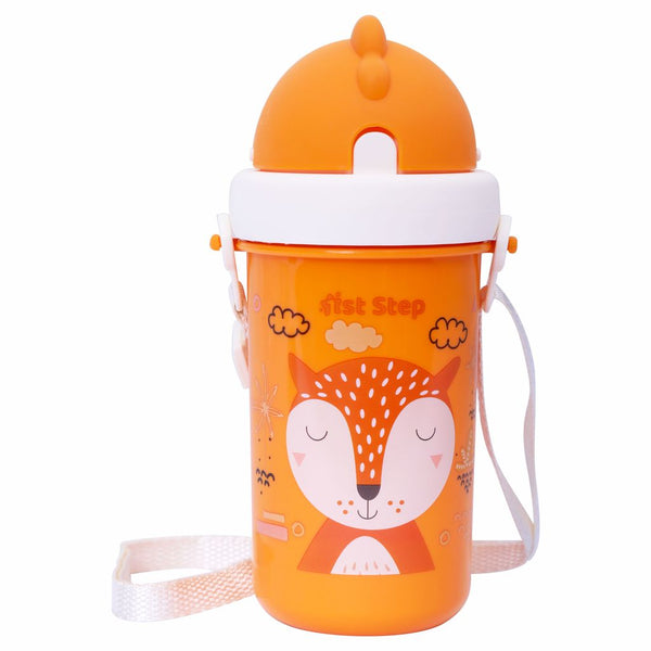 1st Step Matte Collection Ideal for Montessori BPA Free Polypropylene Soft Straw Sipper with Twin Handles for Easy Grip - Orange