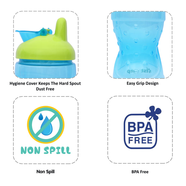 1st Step BPA Free Hard Spout Grippy Cup-Blue