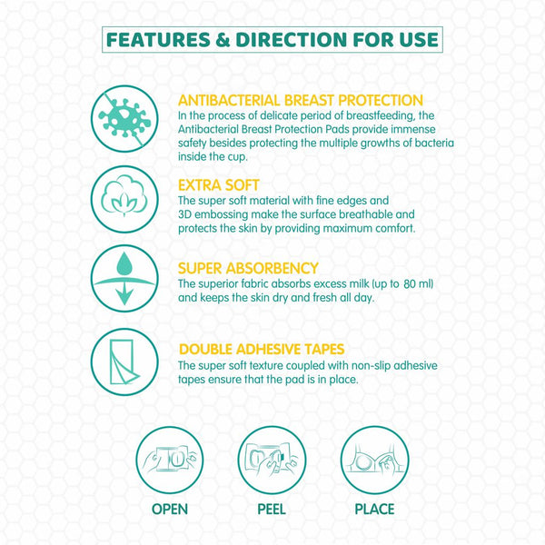 1st Step Honey Comb Lining, Super Absorbant Disposable Breast Pads With Day And Night Protection- 60 Pads