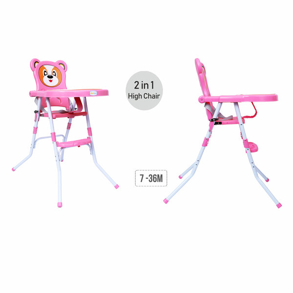 1st Step Convertible High Chair Cum Booster Seat-Pink