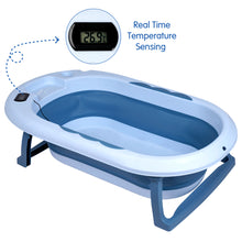 1st Step Folding Bath Tub with Thermometer and Anti-Skid Base for Kids of 0 to 3 Years (Blue)